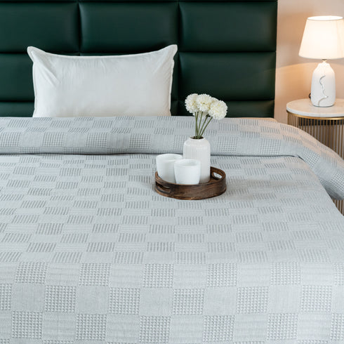 Saral Home Pure Cotton Bedsheet Set |Breathable Woven Bedspread with Pillow Cover | Huck Lace pattern |