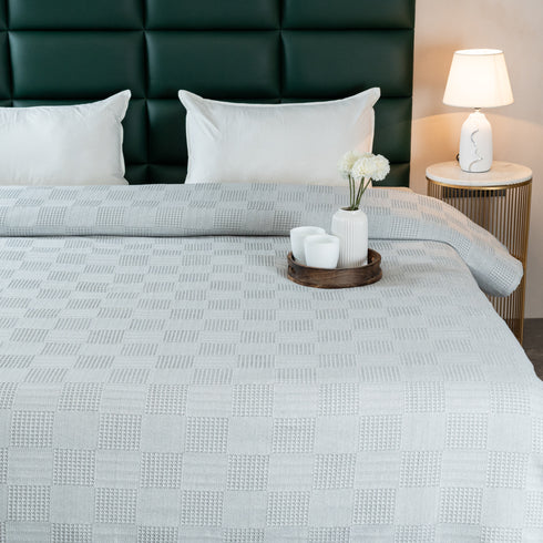 Saral Home Pure Cotton Bedsheet Set |Breathable Woven Bedspread with Pillow Cover | Huck Lace pattern |