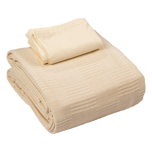 Saral Home Pure Cotton Bedsheet Set |Breathable Woven Bedspread with Pillow Cover | Huck Lace pattern |