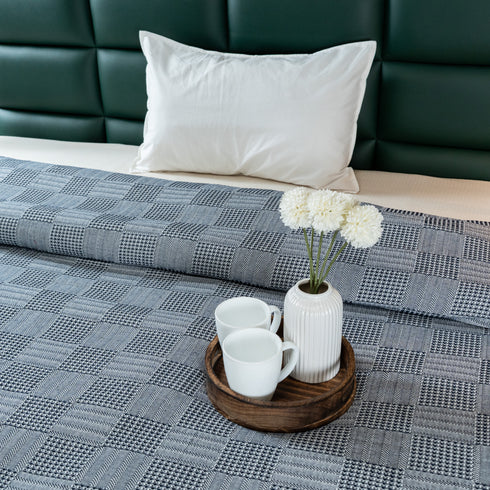 Saral Home Pure Cotton Bedsheet Set |Breathable Woven Bedspread with Pillow Cover | Huck Lace pattern |