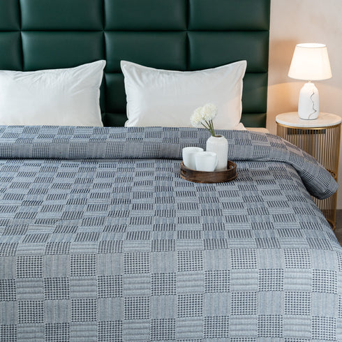 Saral Home Pure Cotton Bedsheet Set |Breathable Woven Bedspread with Pillow Cover | Huck Lace pattern |