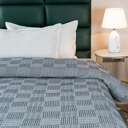 Saral Home Pure Cotton Bedsheet Set |Breathable Woven Bedspread with Pillow Cover | Huck Lace pattern |