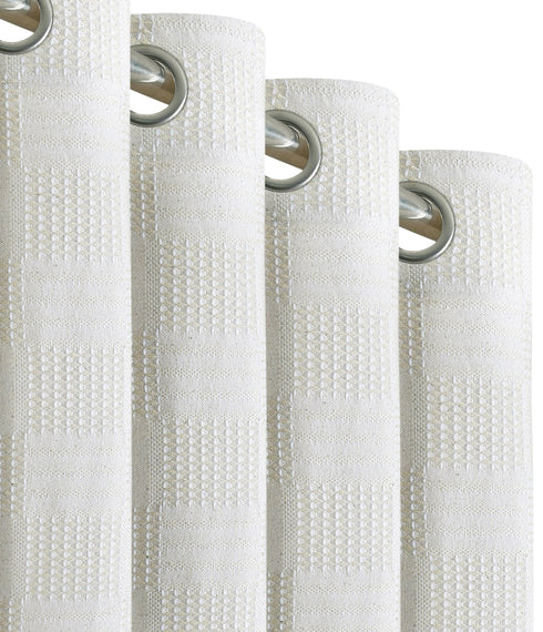 Huck Lace Pattern Cotton Curtain | Breathable Woven Yarn | Home Living Room Lobby Bedroom|