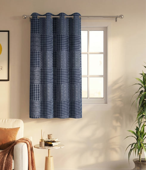 Huck Lace Pattern Cotton Curtain | Breathable Woven Yarn | Home Living Room Lobby Bedroom|