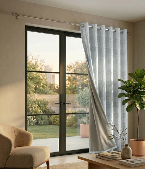 Huck Lace Pattern Cotton Curtain | Breathable Woven Yarn | Home Living Room Lobby Bedroom|