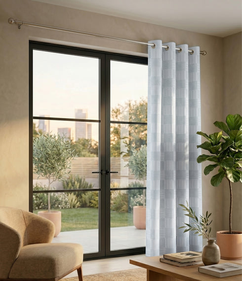 Huck Lace Pattern Cotton Curtain | Breathable Woven Yarn | Home Living Room Lobby Bedroom|