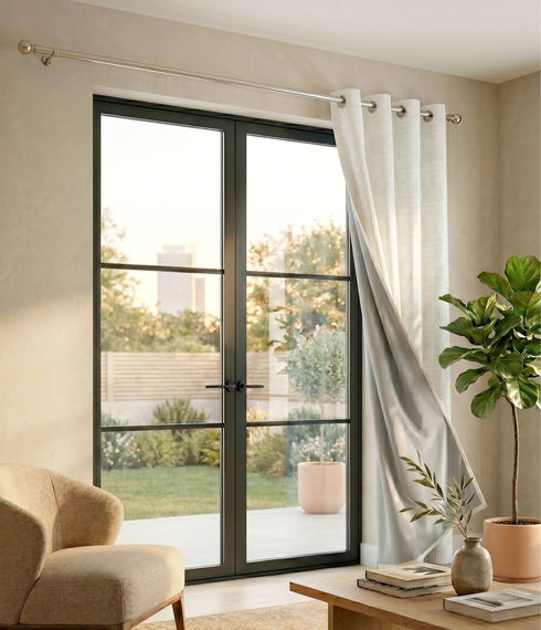 Huck Lace Pattern Cotton Curtain | Breathable Woven Yarn | Home Living Room Lobby Bedroom|