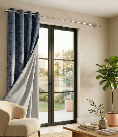 Huck Lace Pattern Cotton Curtain | Breathable Woven Yarn | Home Living Room Lobby Bedroom|