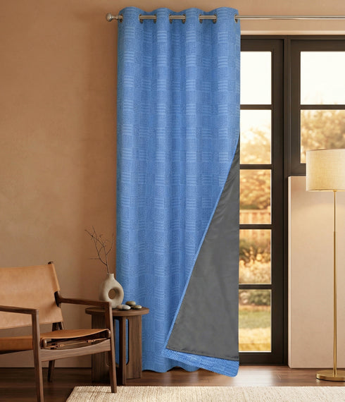 Huck Lace Pattern Cotton Curtain | Breathable Woven Yarn | Home Living Room Lobby Bedroom|