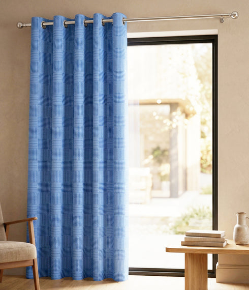 Huck Lace Pattern Cotton Curtain | Breathable Woven Yarn | Home Living Room Lobby Bedroom|