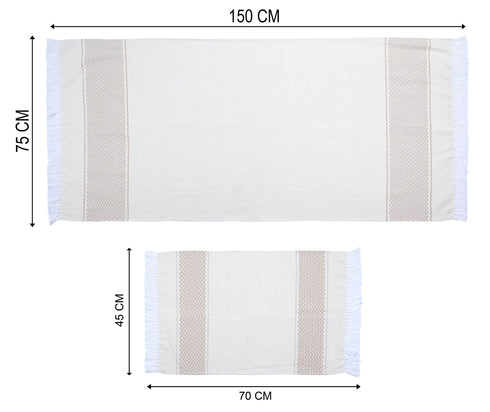 Firki Pure Cotton Bath & Hand Towel Set | Quick Dry Soft Towels | Bathing Kitchen Hand Towel Gym | Men & Women | Bathroom Accessories Set |