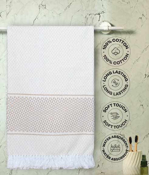 Firki Pure Cotton Bath & Hand Towel Set | Quick Dry Soft Towels | Bathing Kitchen Hand Towel Gym | Men & Women | Bathroom Accessories Set |