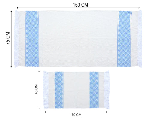 Firki Pure Cotton Bath & Hand Towel Set | Quick Dry Soft Towels | Bathing Kitchen Hand Towel Gym | Men & Women | Bathroom Accessories Set |