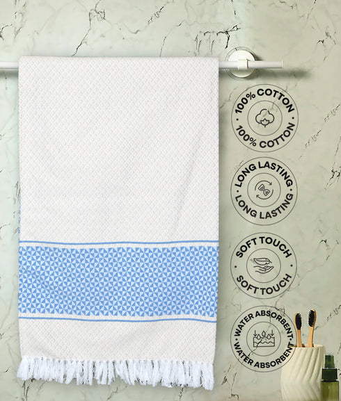 Firki Pure Cotton Bath & Hand Towel Set | Quick Dry Soft Towels | Bathing Kitchen Hand Towel Gym | Men & Women | Bathroom Accessories Set |