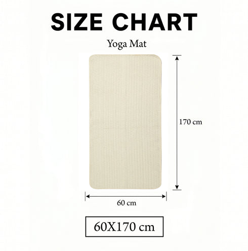 Saral Home Cotton Yoga Mat with Permanent Anti-Skid Backing | Soft, Durable & Comfortable Exercise Mat for Yoga, Meditation & Stretching