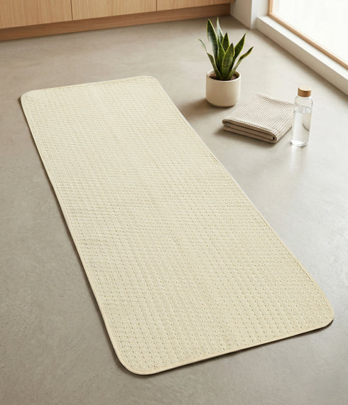 Saral Home Cotton Yoga Mat with Permanent Anti-Skid Backing | Soft, Durable & Comfortable Exercise Mat for Yoga, Meditation & Stretching
