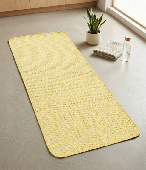 Saral Home Cotton Yoga Mat with Permanent Anti-Skid Backing | Soft, Durable & Comfortable Exercise Mat for Yoga, Meditation & Stretching