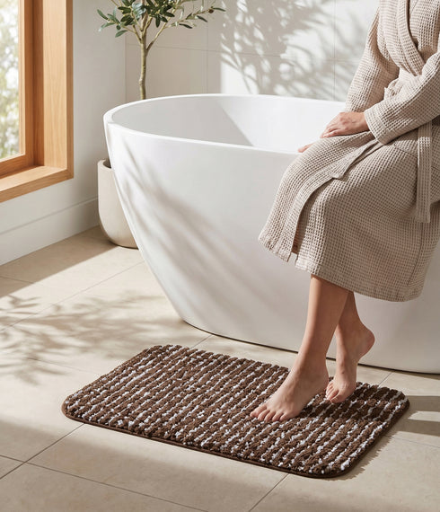 Soft Microfiber Anti-Skid Bath Mat Combo