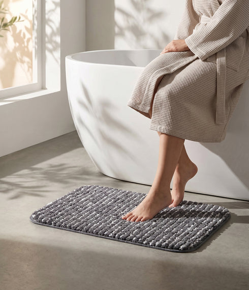 Soft Microfiber Anti-Skid Bath Mat Combo