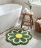 Daisy Flower Shaped Microfiber Round Bath Mat | Ultra Soft & Super Absorbent Bathroom Rug | Anti-Skid Bathmat for Bathroom, Bedroom & Wash Basin Area