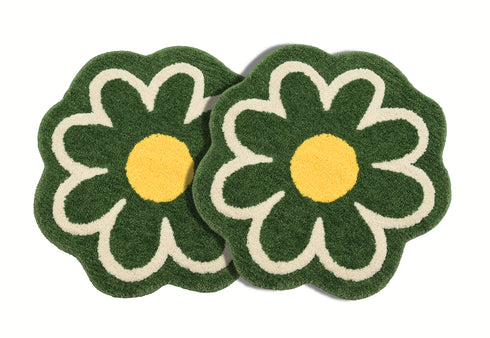 Daisy Flower Shaped Microfiber Round Bath Mat | Ultra Soft & Super Absorbent Bathroom Rug | Anti-Skid Bathmat for Bathroom, Bedroom & Wash Basin Area