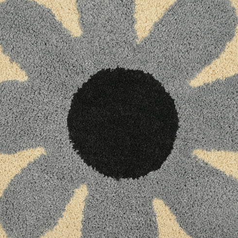 Daisy Flower Shaped Microfiber Round Bath Mat | Ultra Soft & Super Absorbent Bathroom Rug | Anti-Skid Bathmat for Bathroom, Bedroom & Wash Basin Area