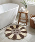 Wink Flower Shaped Microfiber Round Mat | Ultra Soft & Super Absorbent Rug | Anti-Skid Bathmat for Bathroom, Bedroom & Wash Basin, Bedside Doormat Area