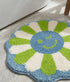 Wink Flower Shaped Microfiber Round Mat | Ultra Soft & Super Absorbent Rug | Anti-Skid Bathmat for Bathroom, Bedroom & Wash Basin, Bedside Doormat Area