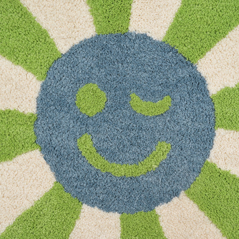 Wink Flower Shaped Microfiber Round Mat | Ultra Soft & Super Absorbent Rug | Anti-Skid Bathmat for Bathroom, Bedroom & Wash Basin, Bedside Doormat Area