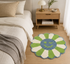 Wink Flower Shaped Microfiber Round Mat | Ultra Soft & Super Absorbent Rug | Anti-Skid Bathmat for Bathroom, Bedroom & Wash Basin, Bedside Doormat Area
