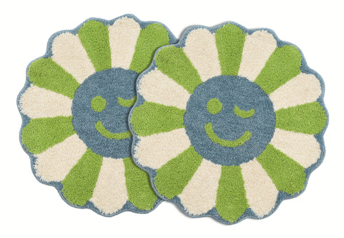 Wink Flower Shaped Microfiber Round Mat | Ultra Soft & Super Absorbent Rug | Anti-Skid Bathmat for Bathroom, Bedroom & Wash Basin, Bedside Doormat Area
