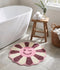 Wink Flower Shaped Microfiber Round Mat | Ultra Soft & Super Absorbent Rug | Anti-Skid Bathmat for Bathroom, Bedroom & Wash Basin, Bedside Doormat Area