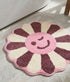 Wink Flower Shaped Microfiber Round Mat | Ultra Soft & Super Absorbent Rug | Anti-Skid Bathmat for Bathroom, Bedroom & Wash Basin, Bedside Doormat Area