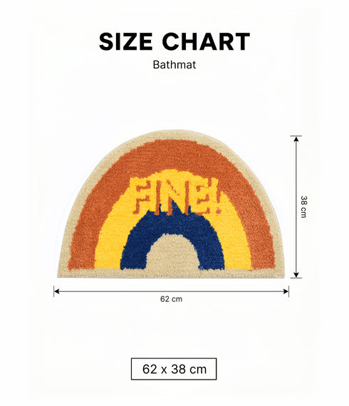 FINE Rainbow Shape Microfiber Mat | Ultra Soft & Super Absorbent Mat | Anti-Skid Floor Mat for Bathroom, Wash Basin, Bedroom & Kids Room