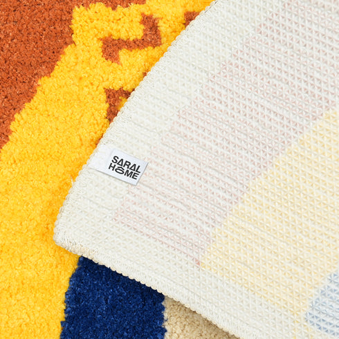 FINE Rainbow Shape Microfiber Mat | Ultra Soft & Super Absorbent Mat | Anti-Skid Floor Mat for Bathroom, Wash Basin, Bedroom & Kids Room