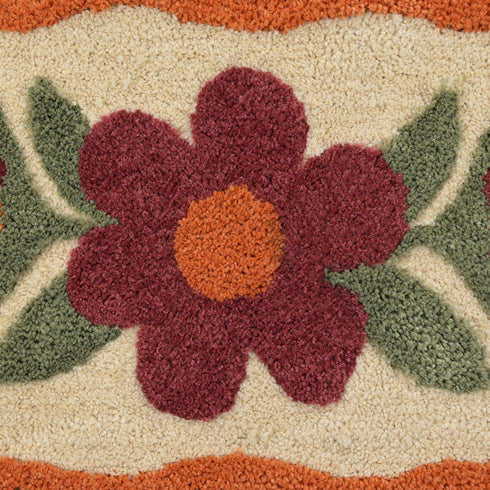 BELLIS Microfiber Floral Bath Mat | Soft & Absorbent Bathroom Rug | Anti-Skid & Quick Dry | Decorative Flower Design