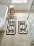 BELLIS Microfiber Floral Bath Mat | Soft & Absorbent Bathroom Rug | Anti-Skid & Quick Dry | Decorative Flower Design