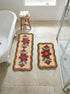BELLIS Microfiber Floral Bath Mat | Soft & Absorbent Bathroom Rug | Anti-Skid & Quick Dry | Decorative Flower Design