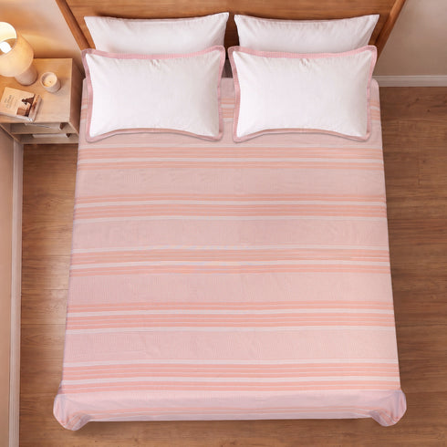 PRESCIO Cotton & Microfiber Flat Bedsheet | 50% Cotton & 50% Microfiber | 180 TC (Weight= 400 TC) | Soft, Breathable, Colorfast, Lint-Free & Quick Dry | Woven Bed Sheet