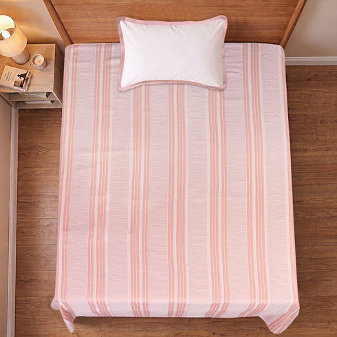 PRESCIO Cotton & Microfiber Flat Bedsheet | 50% Cotton & 50% Microfiber | 180 TC (Weight= 400 TC) | Soft, Breathable, Colorfast, Lint-Free & Quick Dry | Woven Bed Sheet