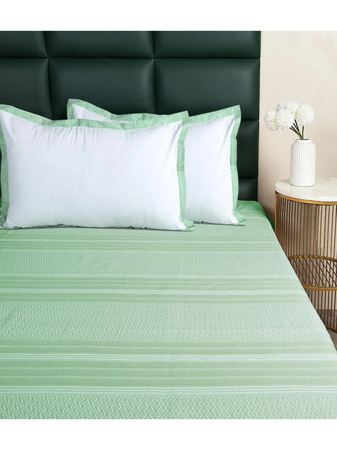 PRESCIO Cotton & Microfiber Flat Bedsheet | 50% Cotton & 50% Microfiber | 180 TC (Weight= 400 TC) | Soft, Breathable, Colorfast, Lint-Free & Quick Dry | Woven Bed Sheet