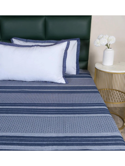 PRESCIO Cotton & Microfiber Flat Bedsheet | 50% Cotton & 50% Microfiber | 180 TC (Weight= 400 TC) | Soft, Breathable, Colorfast, Lint-Free & Quick Dry | Woven Bed Sheet