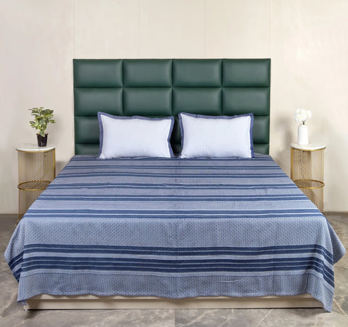 PRESCIO Cotton & Microfiber Flat Bedsheet | 50% Cotton & 50% Microfiber | 180 TC (Weight= 400 TC) | Soft, Breathable, Colorfast, Lint-Free & Quick Dry | Woven Bed Sheet