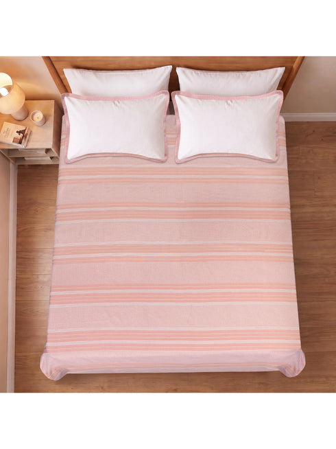 PRESCIO Cotton & Microfiber Flat Bedsheet | 50% Cotton & 50% Microfiber | 180 TC (Weight= 400 TC) | Soft, Breathable, Colorfast, Lint-Free & Quick Dry | Woven Bed Sheet