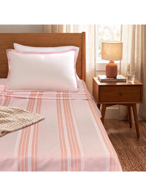 PRESCIO Cotton & Microfiber Flat Bedsheet | 50% Cotton & 50% Microfiber | 180 TC (Weight= 400 TC) | Soft, Breathable, Colorfast, Lint-Free & Quick Dry | Woven Bed Sheet