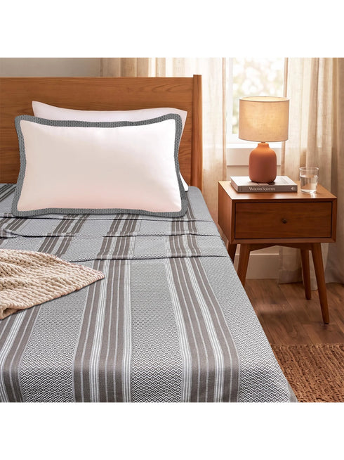 PRESCIO Cotton & Microfiber Flat Bedsheet | 50% Cotton & 50% Microfiber | 180 TC (Weight= 400 TC) | Soft, Breathable, Colorfast, Lint-Free & Quick Dry | Woven Bed Sheet