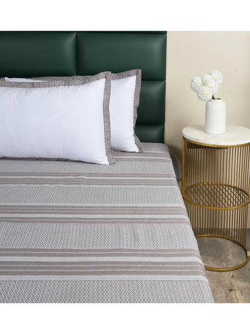 PRESCIO Cotton & Microfiber Flat Bedsheet | 50% Cotton & 50% Microfiber | 180 TC (Weight= 400 TC) | Soft, Breathable, Colorfast, Lint-Free & Quick Dry | Woven Bed Sheet