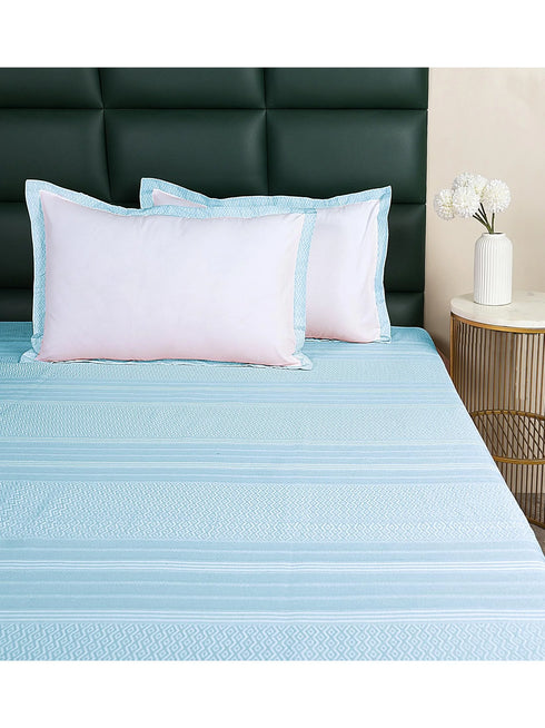 PRESCIO Cotton & Microfiber Flat Bedsheet | 50% Cotton & 50% Microfiber | 180 TC (Weight= 400 TC) | Soft, Breathable, Colorfast, Lint-Free & Quick Dry | Woven Bed Sheet