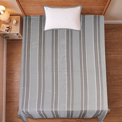 PRESCIO Cotton & Microfiber Flat Bedsheet | 50% Cotton & 50% Microfiber | 180 TC (Weight= 400 TC) | Soft, Breathable, Colorfast, Lint-Free & Quick Dry | Woven Bed Sheet