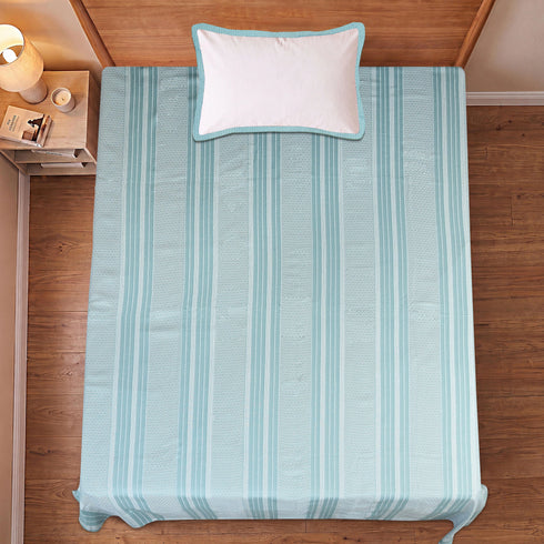 PRESCIO Cotton & Microfiber Flat Bedsheet | 50% Cotton & 50% Microfiber | 180 TC (Weight= 400 TC) | Soft, Breathable, Colorfast, Lint-Free & Quick Dry | Woven Bed Sheet